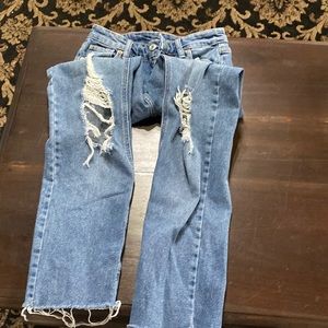 Jeans Size 00 button front straight leg